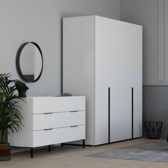 Hanah Home Cómoda Sfn-1760-Dd-1 Blanca con 6 Cajones
